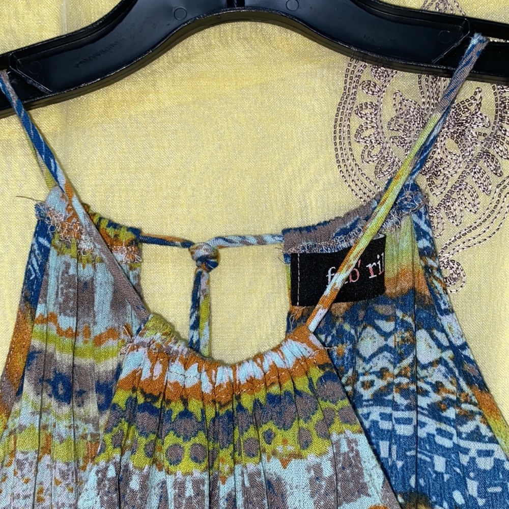 Aztec Print Multi-Color Halter Drawstring Romper … - image 3